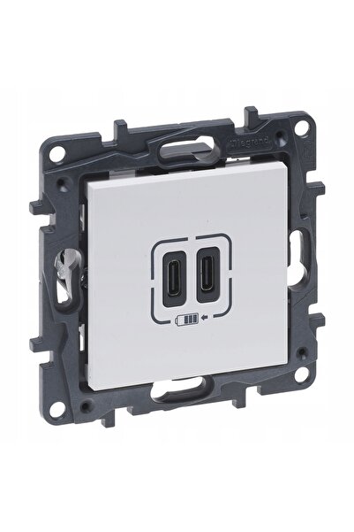 NO BRAND Priză încărcător 2x USB TIP C 3A LEGRAND NILOE STEP 863139B ALB