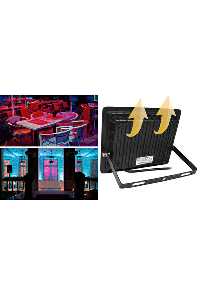 NO BRAND PROIECTOR HALOGEN LED RGB EXTERIOR PUTERNIC DE 50 W, REFLEKTOR IP66,...