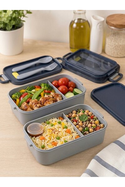 Dem Home 2-Tier Portable Food Container Lunch Box Diet Nutrition Box Storage ...