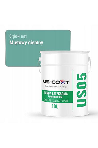 NO BRAND Vopsea latex impermeabilă, culoare mentă închisă, H1533, 10L, mată, ...
