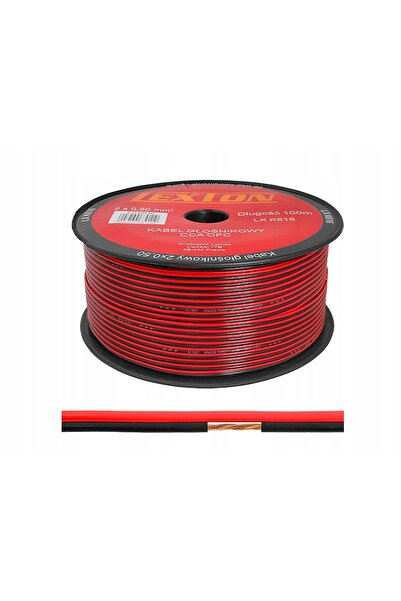 NO BRAND Cablu difuzor 2x0.50 CCA Negru-Roșu LEXTON ROLKA 100M