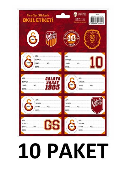 Keskin Pachet de 10 etichete școlare Galatasaray cu program de cursuri, 3 foi...
