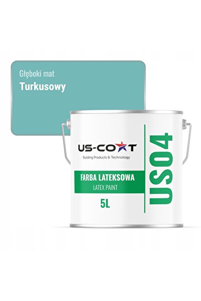 NO BRAND Vopsea latex pentru pereți, culoare turcoaz H1441, 5L, mat intens, p...