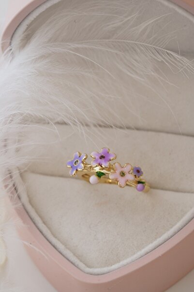 AŞIK ACCESSORIES Mineli Multiple Flower Ring