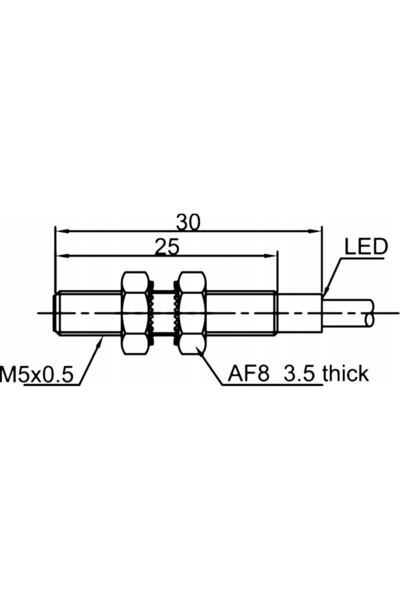 NO BRAND LR05AF08DPO (M5; 0.8mm; PNP NO) Senzor inductiv