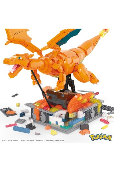 MEGA CHARIZARD 27.5cm Jucărie figurină Pokemon din blocuri pentru copii, figu...