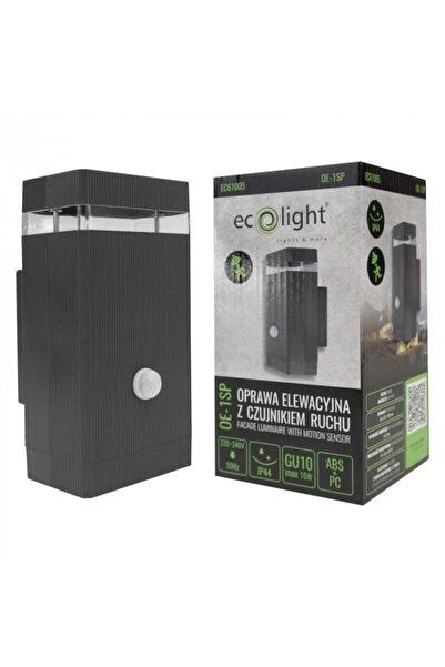 ecolight kinkiet exterior PIR IP44 GU10 antracit