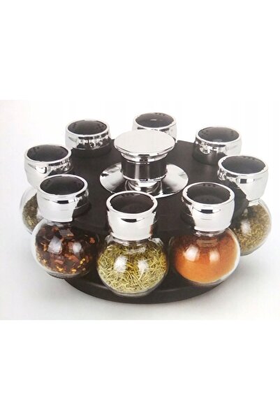 Excellent Houseware 8x Recipiente pentru condimente + Suport rotativ pentru c...