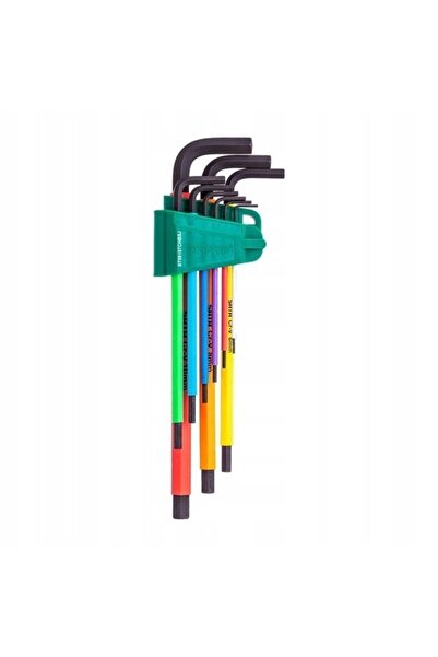 SATA Set de 9 chei hexagonale metrice lungi, colorate, cu 6 puncte