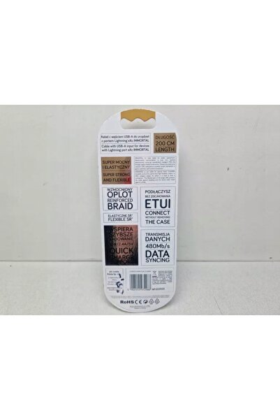 NO BRAND Cablu USB-A - Lightning eXc IMMORTAL 2m 30W încărcare rapidă