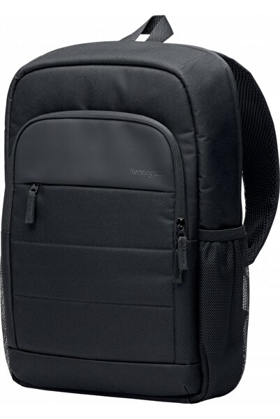 KENSINGTON Rucsac negru EQ de 16 inch, 42% poliester reciclat, design modern