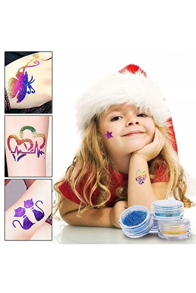 NO BRAND Tatuaje cu sclipici pentru copii, lavabile, kit de început, șabloane...