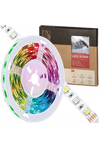 Adviti Bandă LED RGBW cu cipuri Samsung 5050, multicoloră, 12V, 60 LED-uri/m,...
