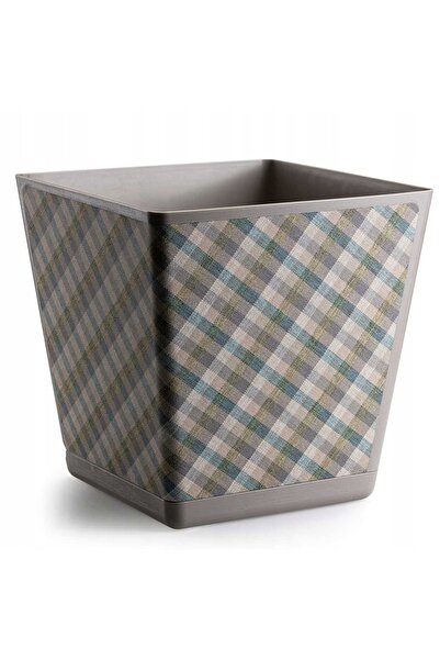 HowHomely Ghiveci de flori cu bordură cu model tip grilă, mare, din plastic r...