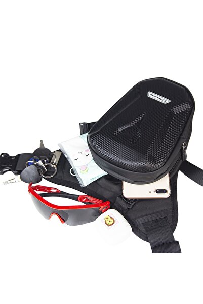 NO BRAND BORSETĂ DE MOTOCICLETĂ PENTRU ȘINĂ ȘI PICIOR, CULORI NEGRE