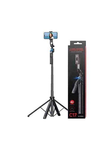 Generic AI Face Tracking Gimbal C-17 Quadrapod with 360° Rotation and Bluetoo...