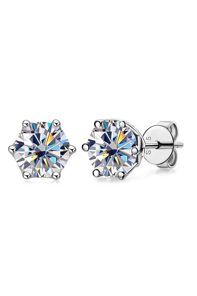 Choice32 0.5CTX2PCS 8H8A Real 1 CT D Color Moissanite Stud Earrings For Women...