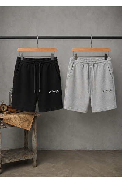 Gutsy Sport Shorts 2-Piece Combination Thin Summer Sweat-Absorbing Handwritte...