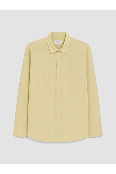 LC Waikiki Lcw Vision Yellow Regular Fit Linen Look Men's Shirt
