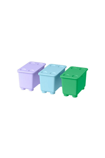 IKEA Box with Lid Lilac-Blue-Green Color