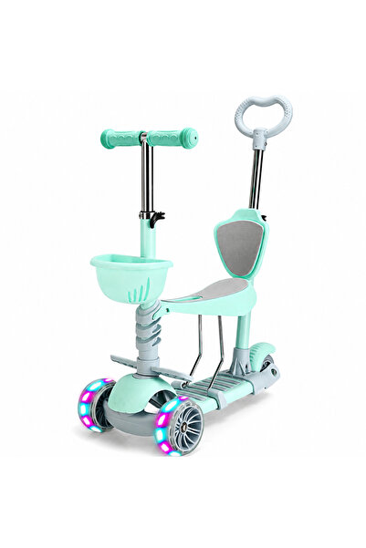 OEM Trotinetă pliabilă 5 în 1 cu scaun, ghidon reglabil și mâner parental - V...