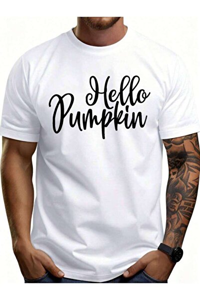 NOURAM Men's% Cotton Retro Pumpkin-Shirt - Soft Breathable Short Sleeve Round...