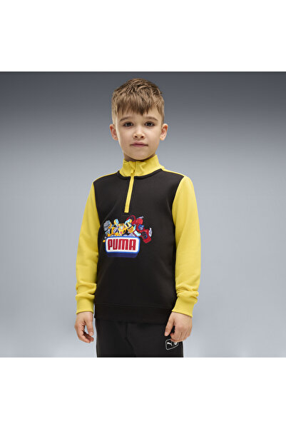 Puma x TRANSFORMERS Grafik-Sweatshirt mit halbem Reißverschluss für Kinder