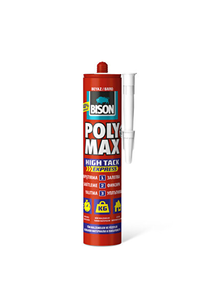 Bison Poly Max Universal Adhesive and Sealant, white, 425 g, fast drying