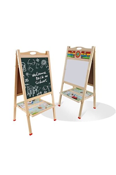 OEM Tablă educativă 2 în 1 pentru copii cu suport și accesorii din lemn