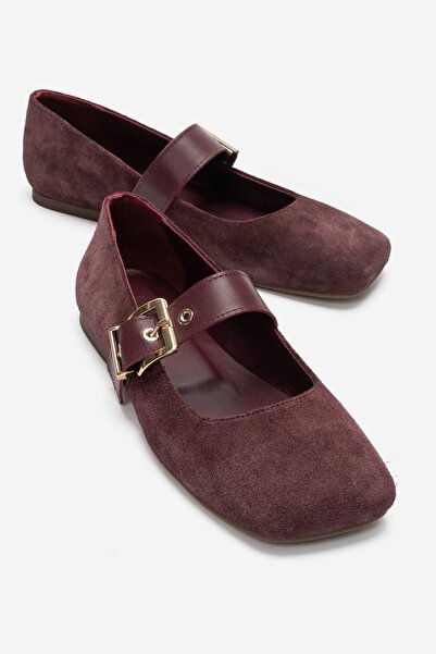 LuviShoes حذاء باليه نسائي من الجلد الطبيعي من جوناس موردم سويدي مع حزام