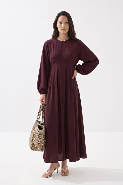Hooopstore Reglan Kol Bordo Elbise