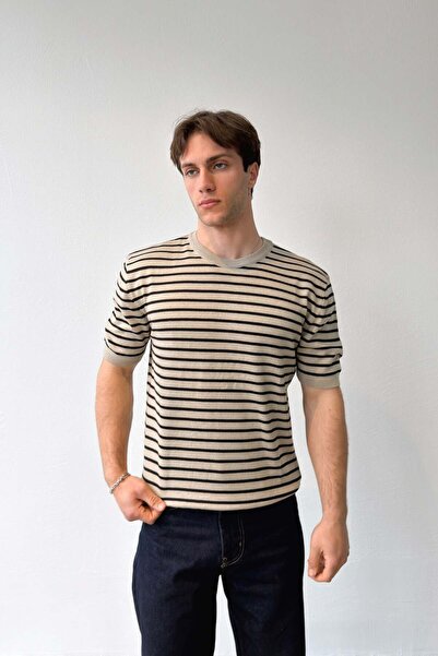 Flaw Wear Striped Knitwear T-Shirt