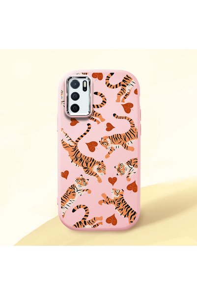 ucuc Oppo A55 4g Compatible Shock-Absorbing Camera Protected Pink Silicone Case