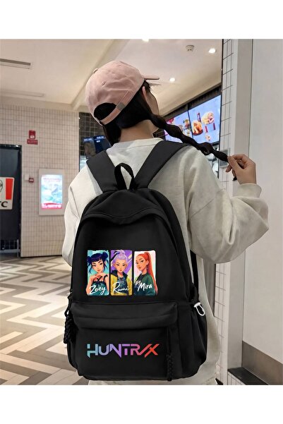 Minga London Black Huntrx Zoey Rumi Mira Printed School, Class, Course Backpack
