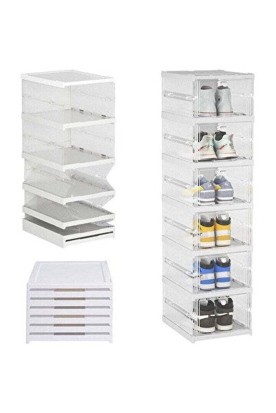 Generic Organizator Pantofi cu 6 Sertare Rabatabile, Plastic Transparent, 105 cm
