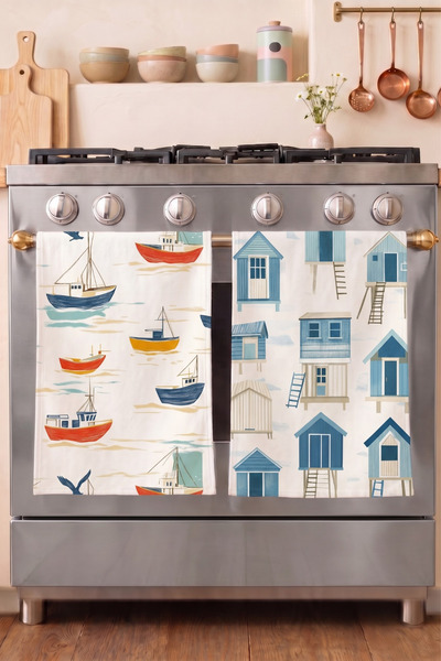ecemre beach towel Patterned (Printed) Kitchen Towels (Set of 2) |   30×50 cm