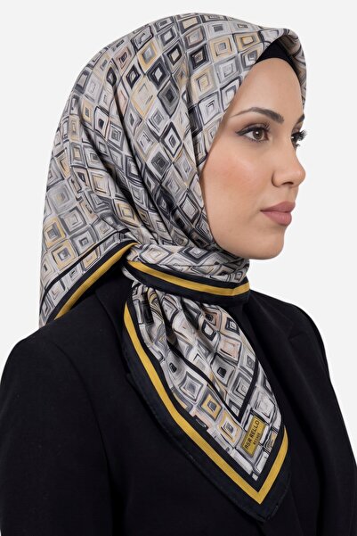 hadiora Women's Black Yellow Geometric Patterned Stitched Writing Cotton Casu...