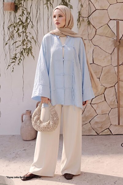 InStyle Kimono sa širokim rukavima u bebi plavoj boji