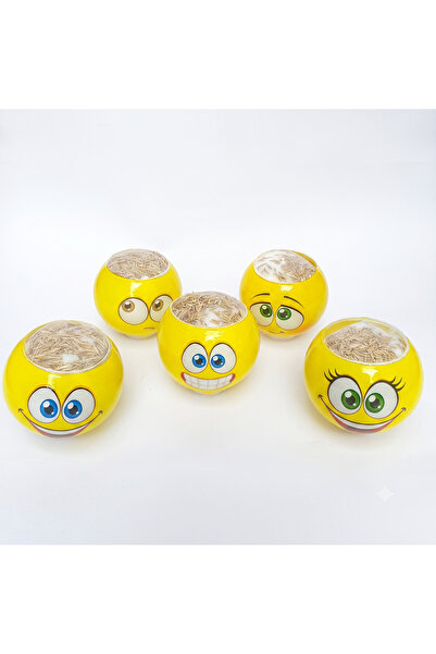 Saray Şaka 3D Emoji Çim Adam - Seramik Gövdeli Eğlenceli Çim Tohumlu Emoji Ak...
