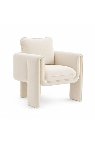 homejoyz Velvet and Wood Chair Suede - Velvito - 85X80X85 cm - Beige