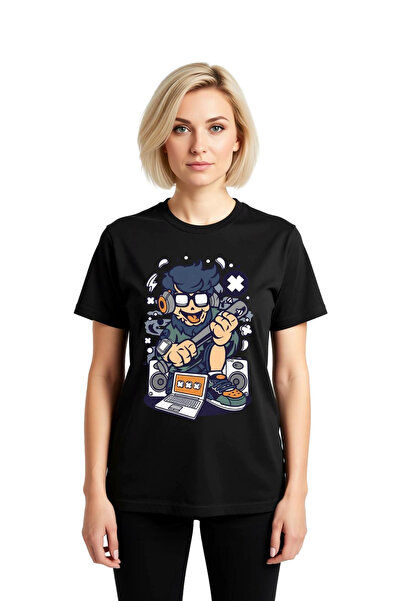 PayBuy Women's Graphic Printed Music Producer Portrait Short Sleeve T-Shirt H...