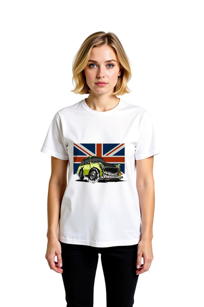 PayBuy Women's Graphic Printed Vintage Car Pattern Short Sleeve Round Neck Co...