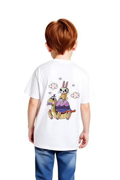 PayBuy Children's T-Shirt 100% Cotton Turtle Rabbit Printed Adventure Theme D...