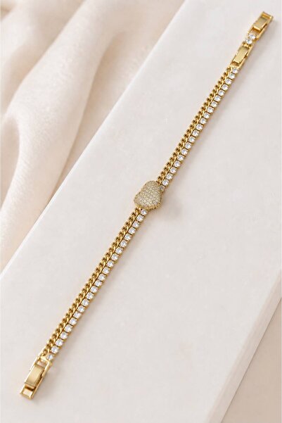 MRK Women's Zircon Stone Stainless Steel Bracelet