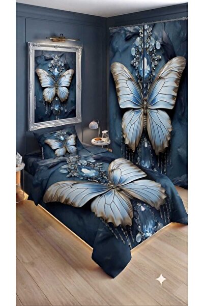 Elmas Dizayn 280*240 Cm. Special Design Single Bedding Set with Background Cu...
