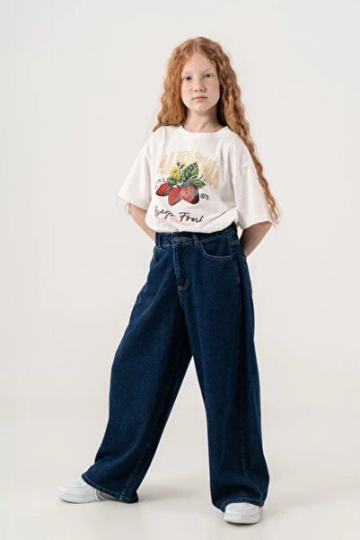 GİYİCEM TEKSTİL Girl's Baggy City Style Jeans 2228
