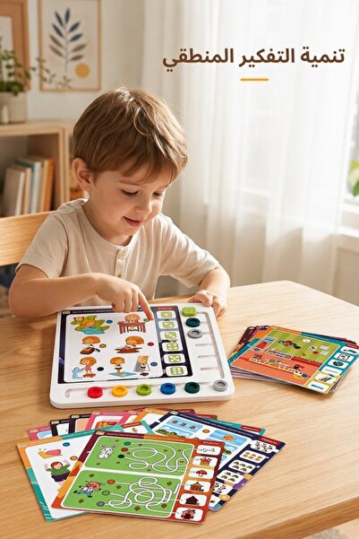 Generic 30 Cards Wooden Montessori Logic Puzzle Board Game Color Matching Sli...