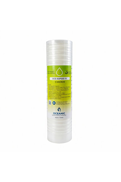 OCEANIC OCE-SPP005-10 SPUN WATER FILTER CARTRIDGE 10 INCH – 5 MICRON SEDIMENT...