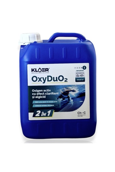 KLOER Oxigen activ piscina OxyDuo2, tratament lichid fara clor 2 in 1 cu efec...