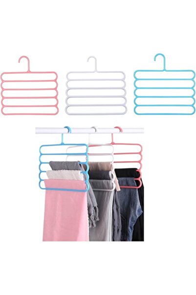 STARSTAR Three-piece multi-functional trouser hanger set, S-shaped stainless ...